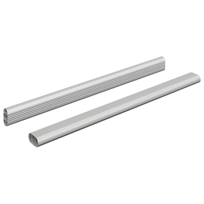 Kleiderstange 2 pcs Silber 764 x 15 x 29 mm Aluminiumlegierung