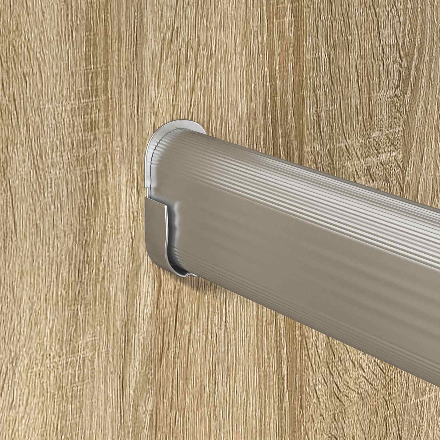 Kleiderstange 2 pcs Silber 764 x 15 x 29 mm Aluminiumlegierung