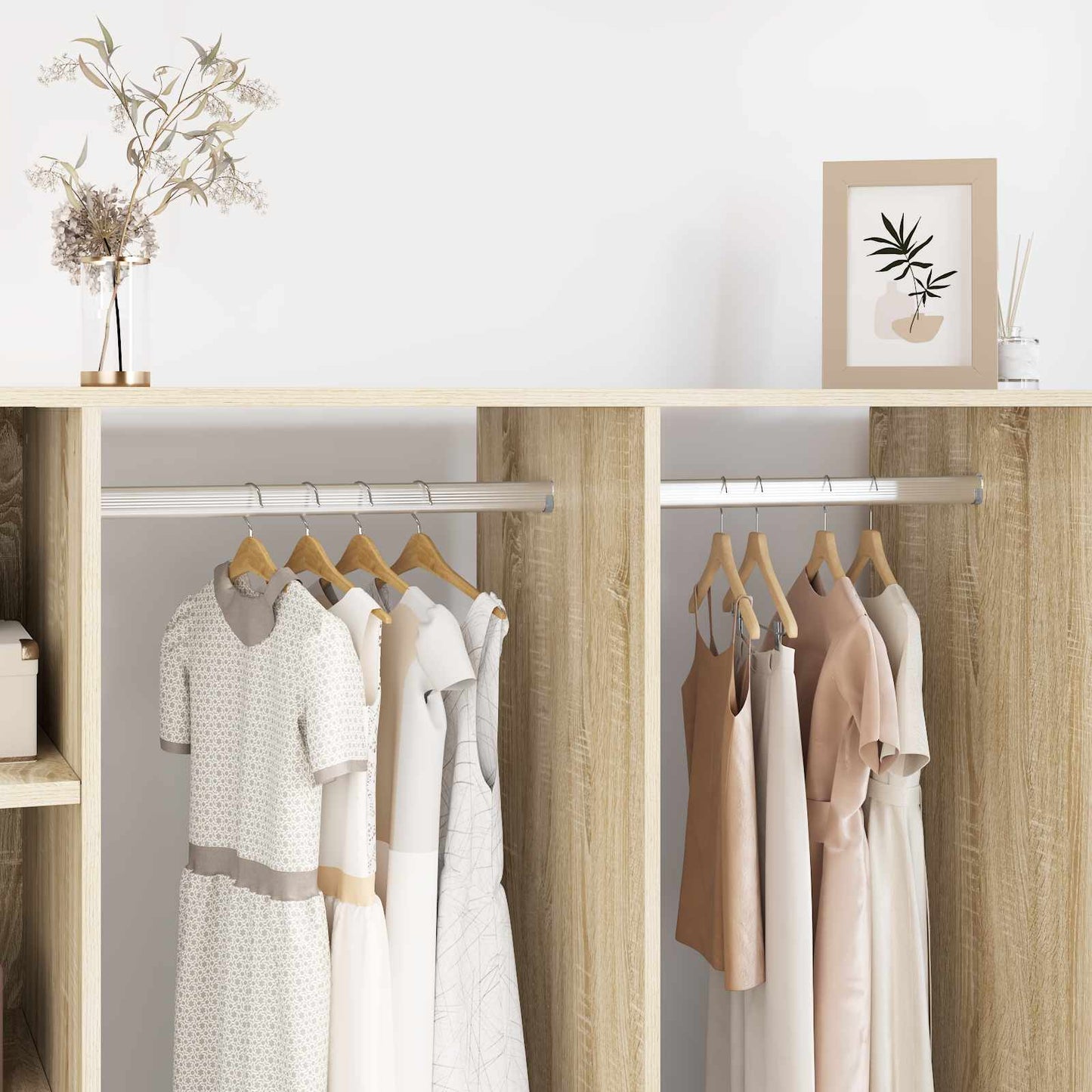 Kleiderstange 2 pcs Silber 764 x 15 x 29 mm Aluminiumlegierung