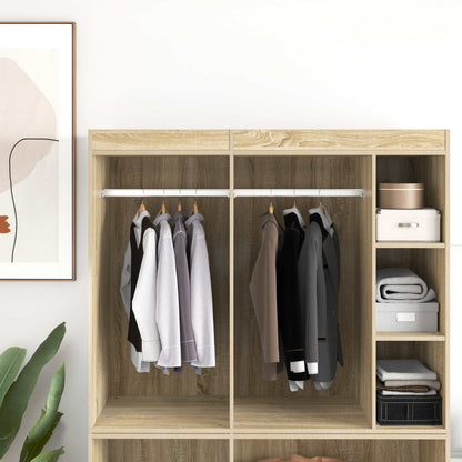 Kleiderstange 2 pcs Silber 764 x 15 x 29 mm Aluminiumlegierung