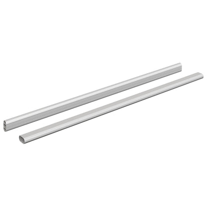 Kleiderstange 2 pcs Silber 764 x 15 x 29 mm Aluminiumlegierung