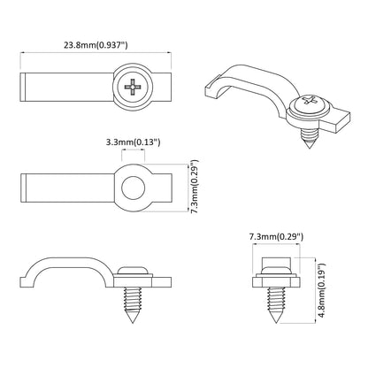 LED Streifen Clips 12 pcs Transparent 23,8 x 7,3 x 4,3 mm