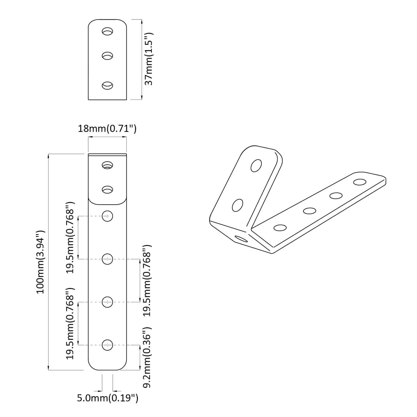 Haken 12 pcs Schwarz M5 x 110 mm Eisen