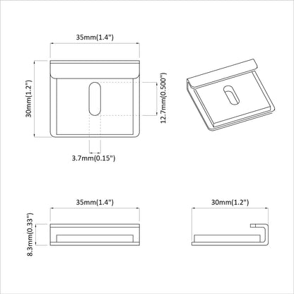 Spiegel Halterungsbracket 2 pcs Nickel 35 x 30 x 8,3 mm Stahl