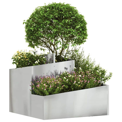 vidaXL Garten-Pflanzgefäß Silber 60 x 60 x 50 cm Verzinkter Stahl