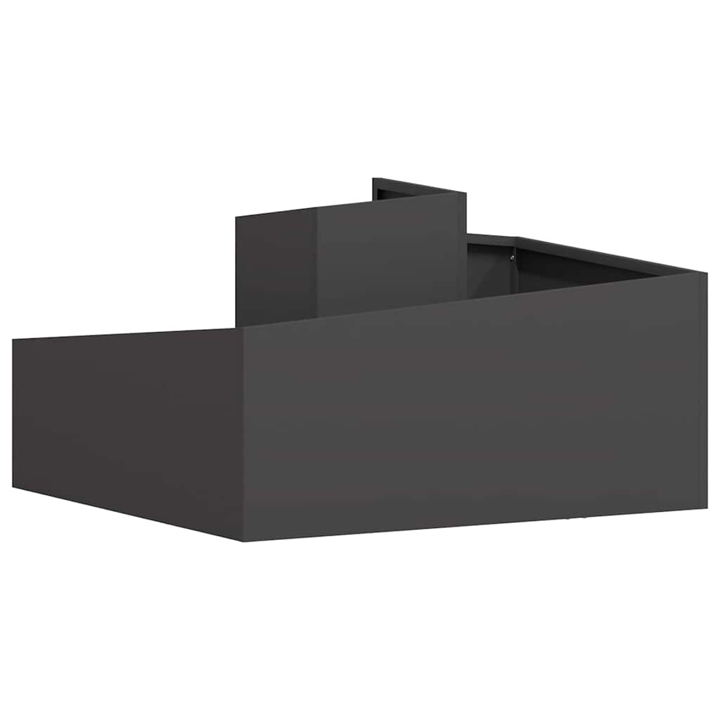 vidaXL Garten-Pflanzgefäß Schwarz 80 x 80 x 50 cm Kaltgewalzter Stahl