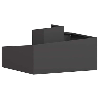 vidaXL Garten-Pflanzgefäß Schwarz 80 x 80 x 50 cm Kaltgewalzter Stahl