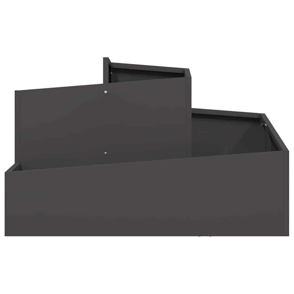 vidaXL Garten-Pflanzgefäß Schwarz 80 x 80 x 50 cm Kaltgewalzter Stahl