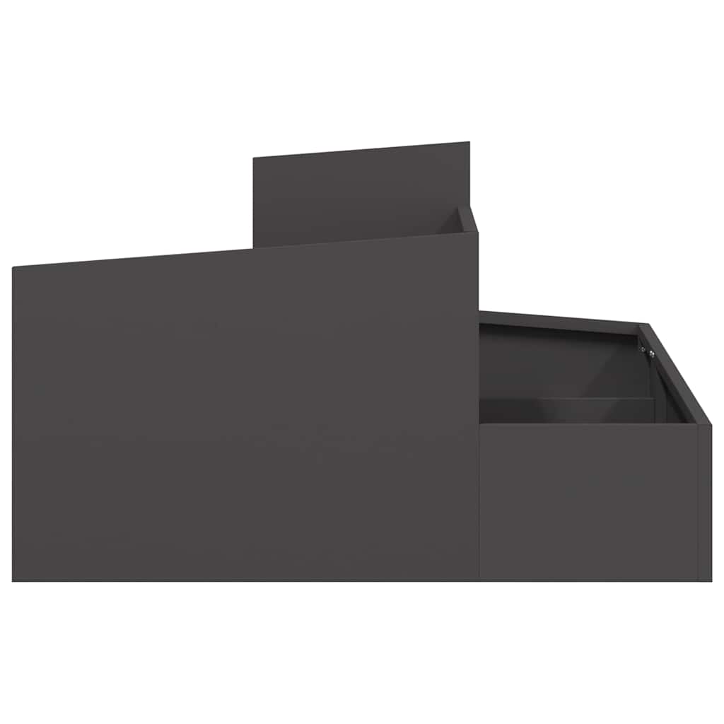 vidaXL Garten-Pflanzgefäß Schwarz 80 x 80 x 50 cm Kaltgewalzter Stahl