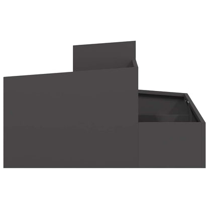 vidaXL Garten-Pflanzgefäß Schwarz 80 x 80 x 50 cm Kaltgewalzter Stahl