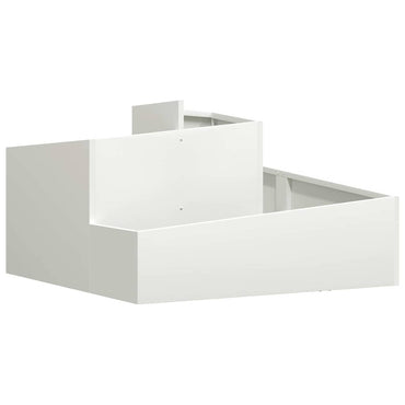 vidaXL Garten-Pflanzgefäß Weiß 80 x 80 x 50 cm Kaltgewalzter Stahl