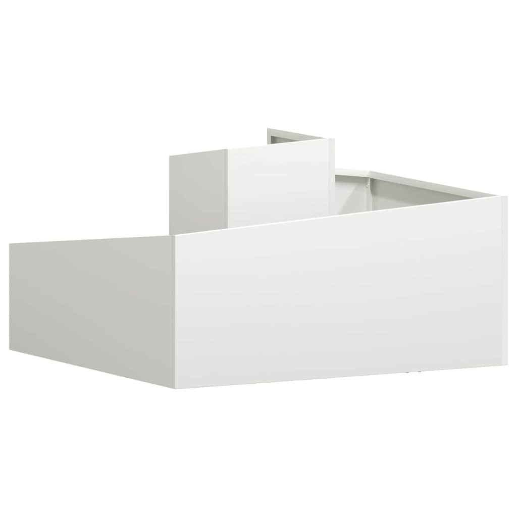 vidaXL Garten-Pflanzgefäß Weiß 80 x 80 x 50 cm Kaltgewalzter Stahl
