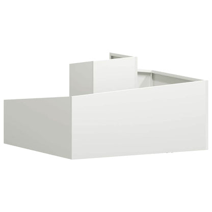 vidaXL Garten-Pflanzgefäß Weiß 80 x 80 x 50 cm Kaltgewalzter Stahl