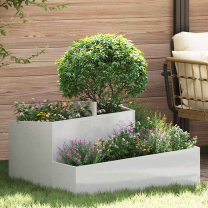 vidaXL Garten-Pflanzgefäß Silber 80 x 80 x 50 cm Edelstahl