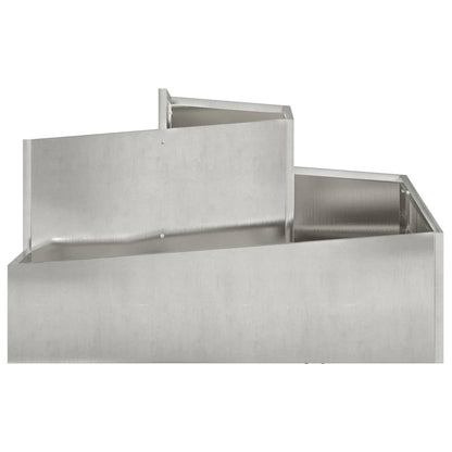 vidaXL Garten-Pflanzgefäß Silber 80 x 80 x 50 cm Edelstahl