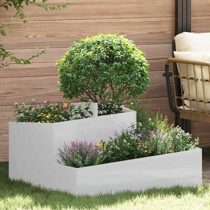 vidaXL Garten-Pflanzgefäß Silber 80 x 80 x 50 cm Verzinkter Stahl