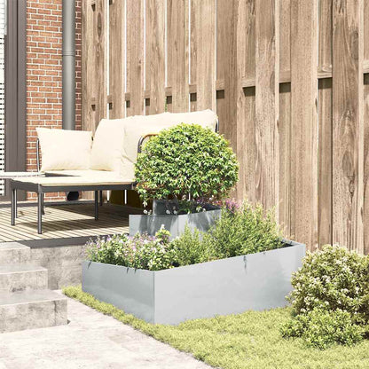 vidaXL Garten-Pflanzgefäß Silber 80 x 80 x 50 cm Verzinkter Stahl