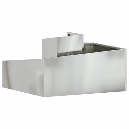 vidaXL Garten-Pflanzgefäß Silber 80 x 80 x 50 cm Verzinkter Stahl