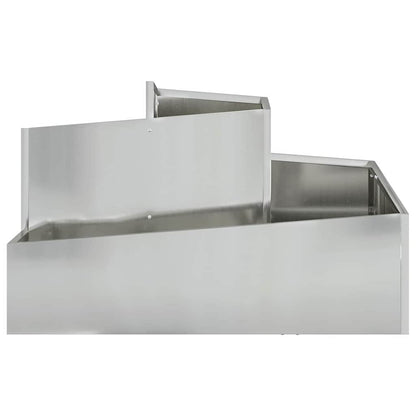 vidaXL Garten-Pflanzgefäß Silber 80 x 80 x 50 cm Verzinkter Stahl