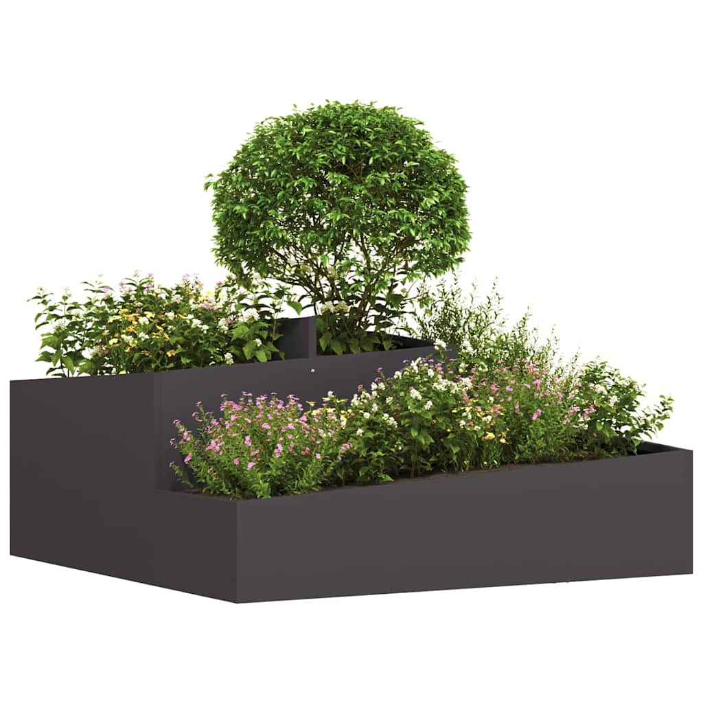 vidaXL Garten-Pflanzgefäß Schwarz 100 x 100 x 50 cm