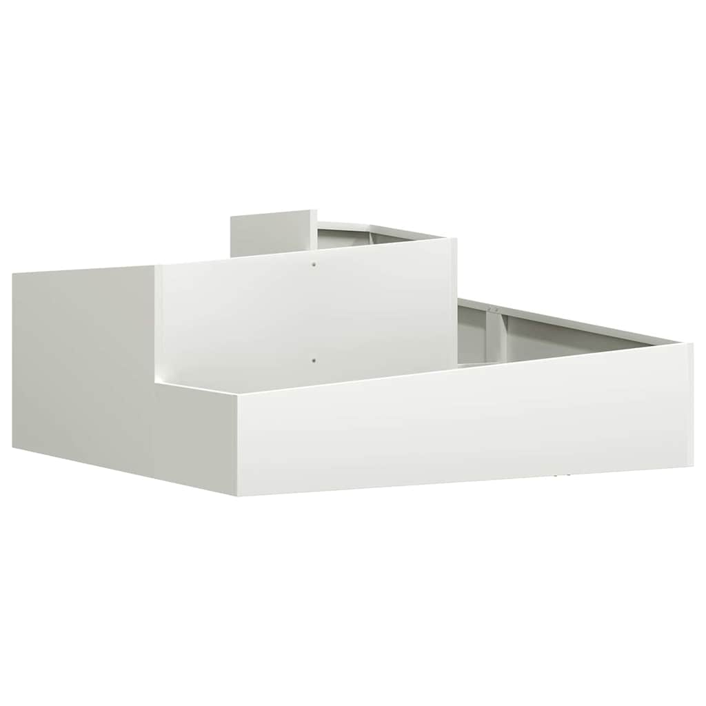 vidaXL Garten-Pflanzgefäß Weiß 100 x 100 x 50 cm Kaltgewalzter Stahl