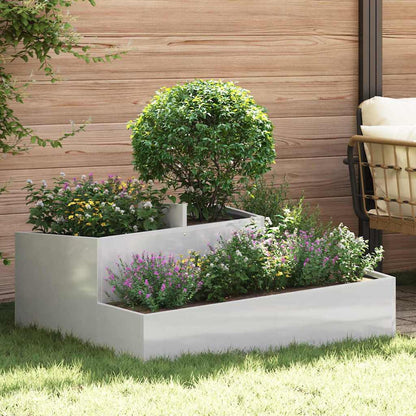 vidaXL Jardinière de jardin argentée 100 x 100 x 50 cm acier inoxydable
