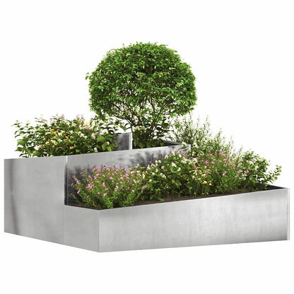 vidaXL Jardinière de jardin argentée 100 x 100 x 50 cm acier inoxydable
