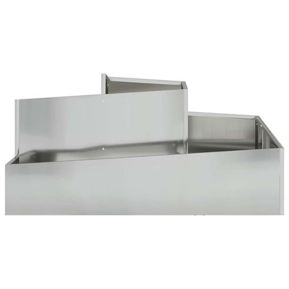vidaXL Garten-Pflanzgefäß Silber 100 x 100 x 50 cm Verzinkter Stahl