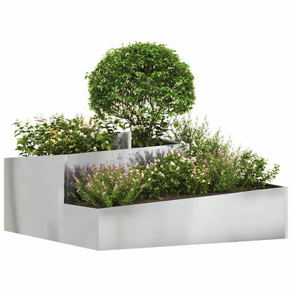 vidaXL Garten-Pflanzgefäß Silber 100 x 100 x 50 cm Verzinkter Stahl