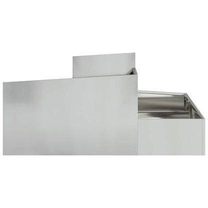 vidaXL Garten-Pflanzgefäß Silber 100 x 100 x 50 cm Verzinkter Stahl