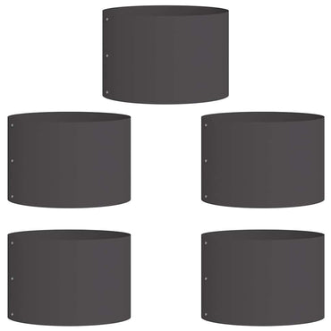 vidaXL Bordure de jardin 5 pcs Noir 30 x 30 x 20 cm Acier laminé à froid