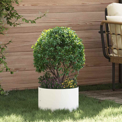 vidaXL Anneau de jardin surélevé blanc 30 x 30 x 20 cm Acier laminé à froid