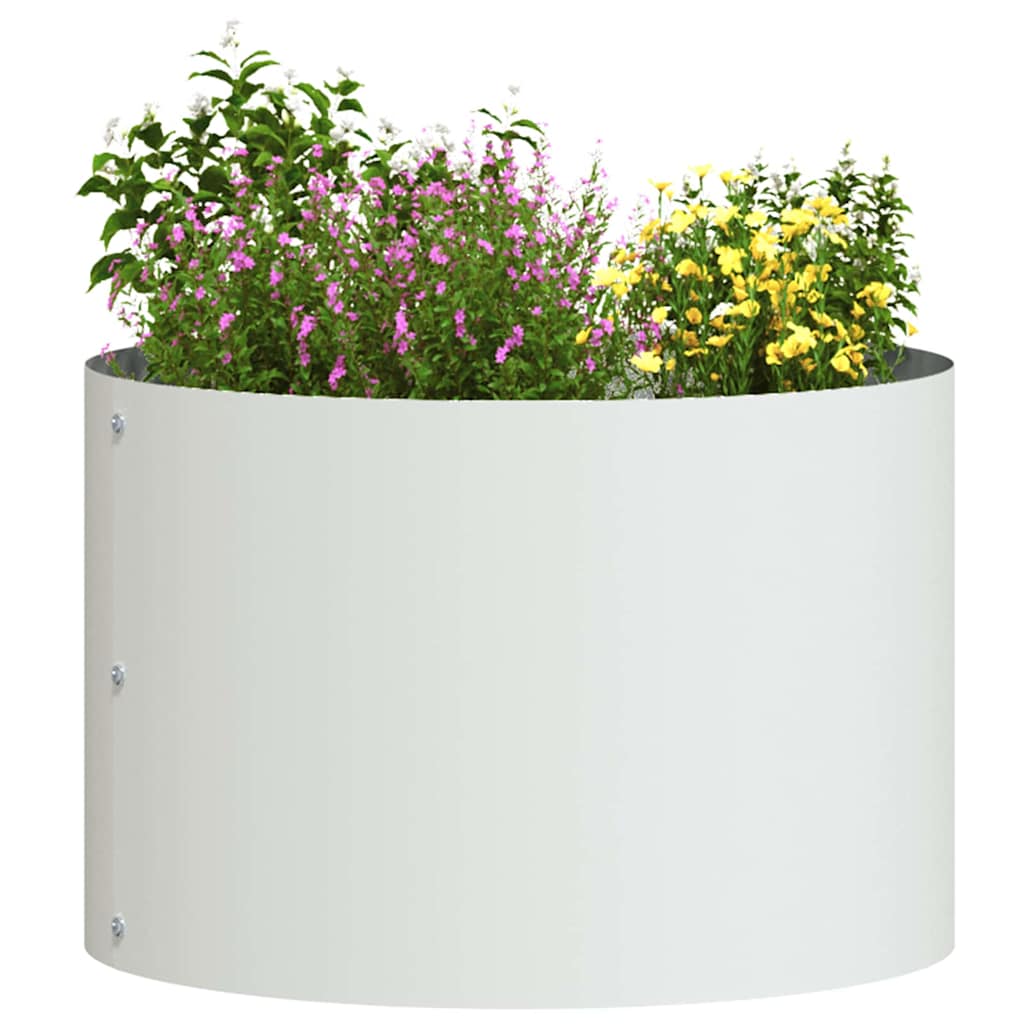 vidaXL Anneau de jardin surélevé blanc 30 x 30 x 20 cm Acier laminé à froid