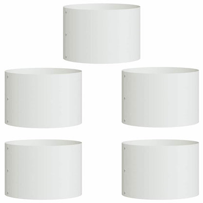 vidaXL Anneau de plantes 5 pcs Blanc 30 x 30 x 20 cm Acier laminé à froid