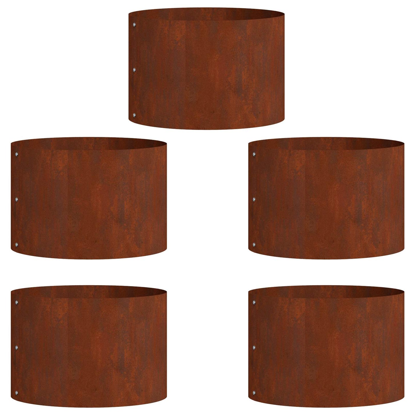 vidaXL Pflanzenring 5 pcs Braun 30 x 30 x 20 cm Wetterfeststahl