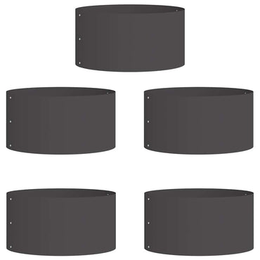 vidaXL Pflanzenring 5 pcs Schwarz 40 x 40 x 20 cm Kaltgewalzter Stahl