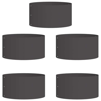 Pflanzenring 5 pcs Schwarz 40 x 40 x 20 cm Kaltgewalzter Stahl