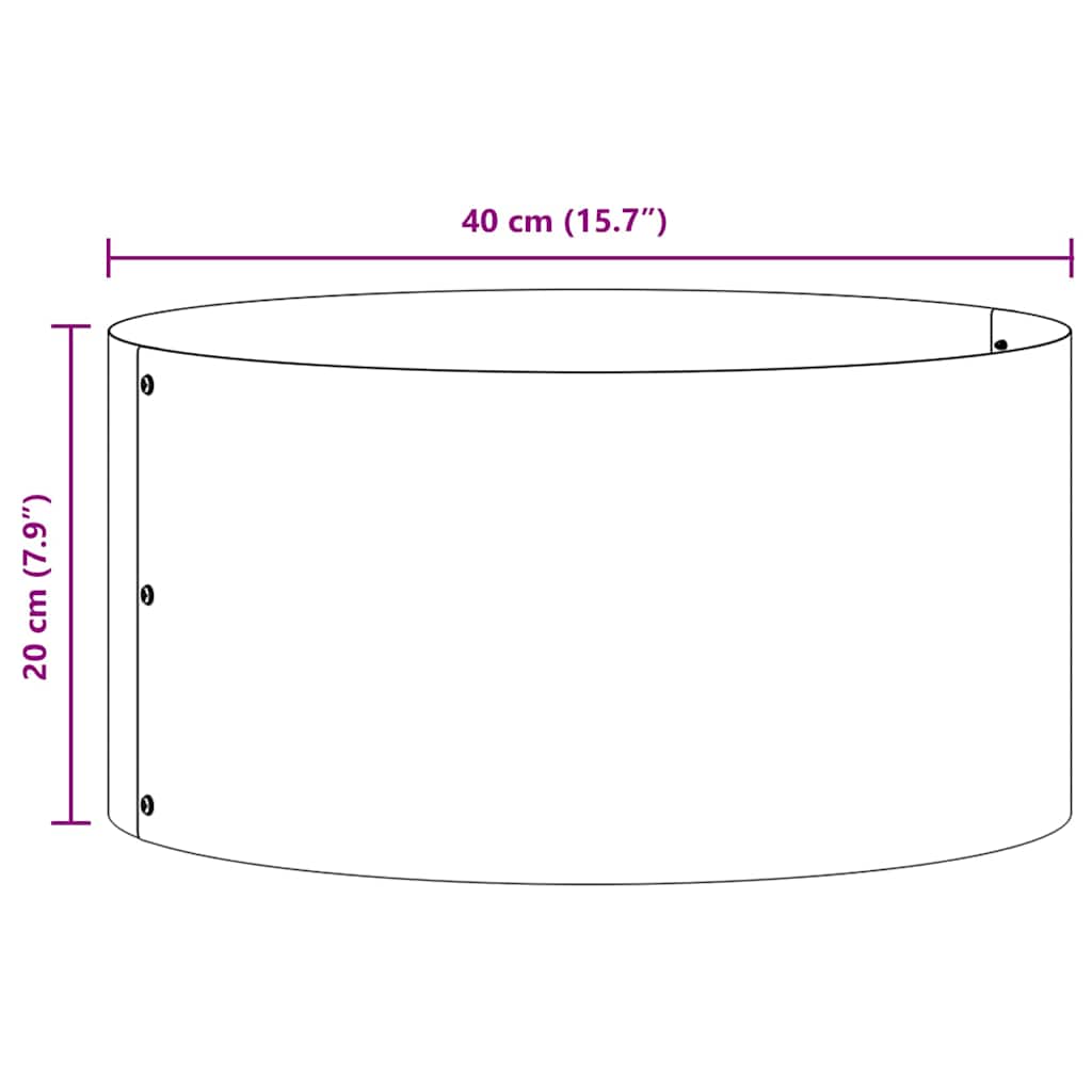 Pflanzenring 5 pcs Schwarz 40 x 40 x 20 cm Kaltgewalzter Stahl