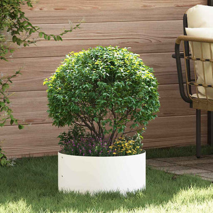 vidaXL Anneau de jardin surélevé Blanc 40 x 40 x 20 cm Acier laminé à froid
