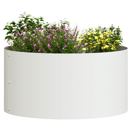 vidaXL Anneau de jardin surélevé Blanc 40 x 40 x 20 cm Acier laminé à froid