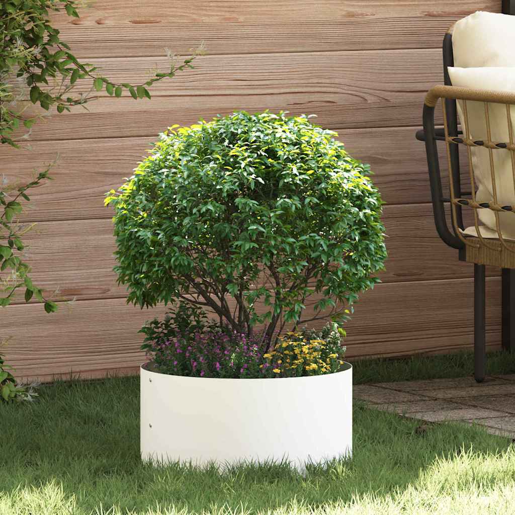 vidaXL Pflanzenring 5 pcs Weiß 40 x 40 x 20 cm Kaltgewalzter Stahl