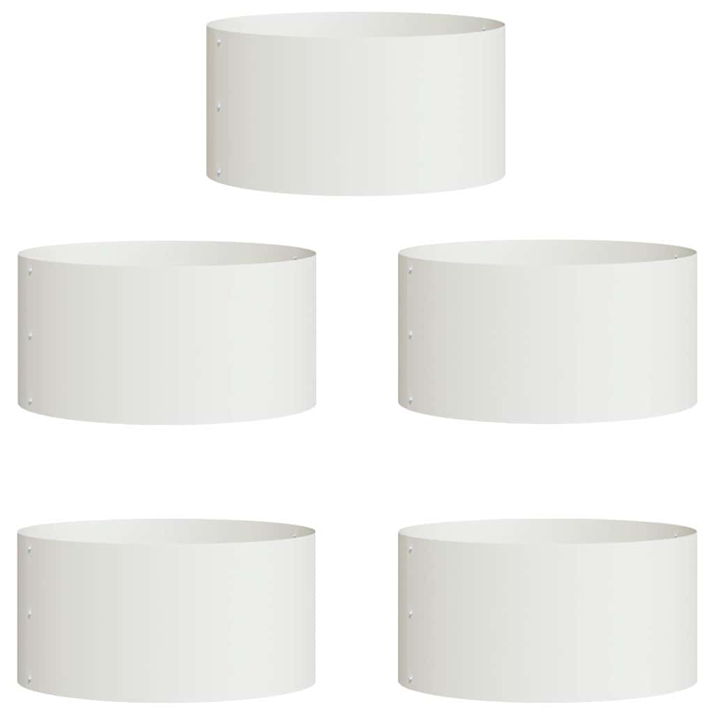 vidaXL Pflanzenring 5 pcs Weiß 40 x 40 x 20 cm Kaltgewalzter Stahl