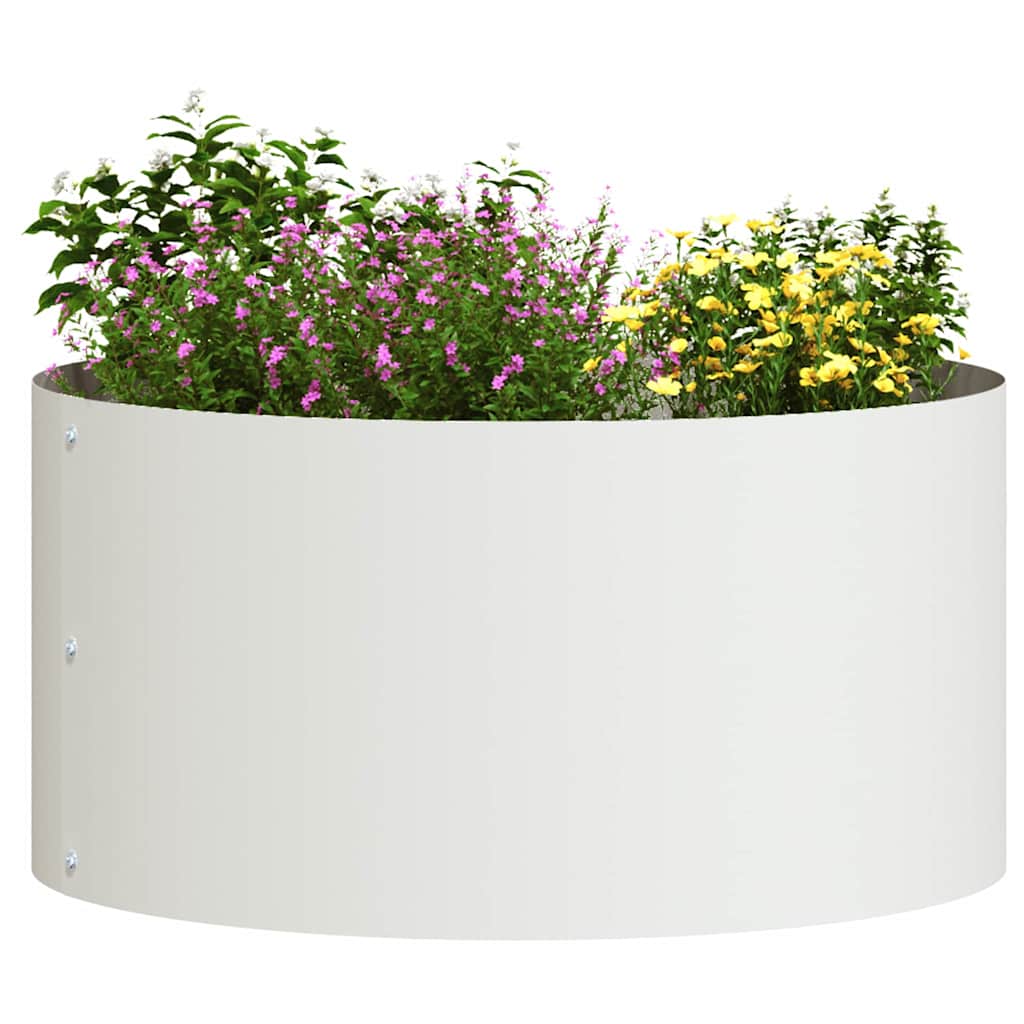 vidaXL Pflanzenring 5 pcs Weiß 40 x 40 x 20 cm Kaltgewalzter Stahl