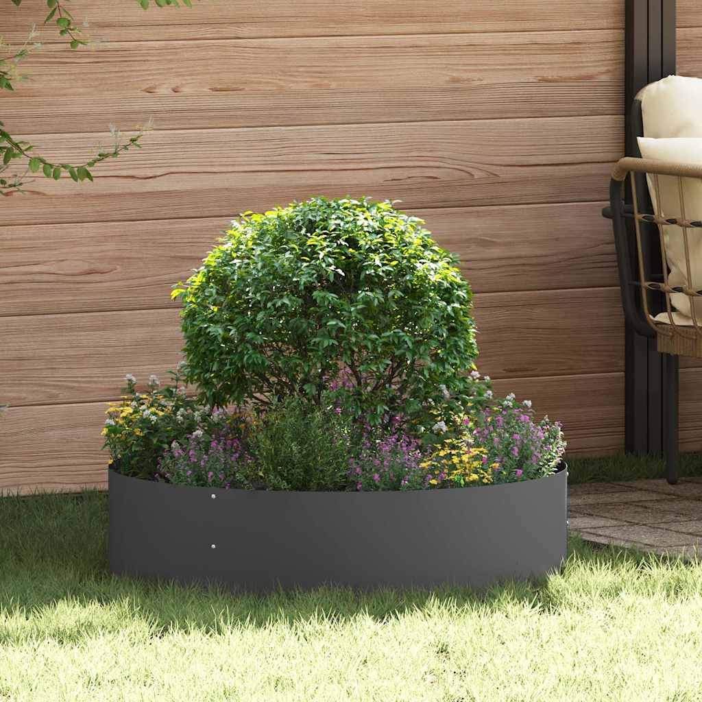 vidaXL Pflanzenring 5 pcs Schwarz 80 x 80 x 20 cm Kaltgewalzter Stahl