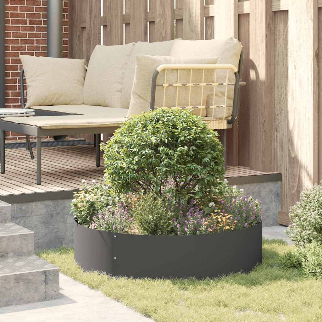 vidaXL Pflanzenring 5 pcs Schwarz 80 x 80 x 20 cm Kaltgewalzter Stahl