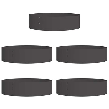 vidaXL Pflanzenring 5 pcs Schwarz 80 x 80 x 20 cm Kaltgewalzter Stahl