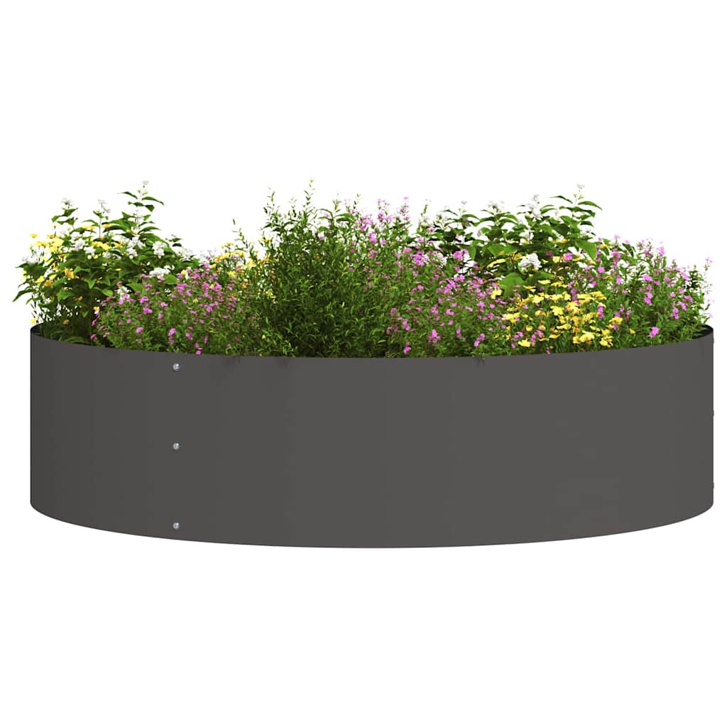 vidaXL Pflanzenring 5 pcs Schwarz 80 x 80 x 20 cm Kaltgewalzter Stahl