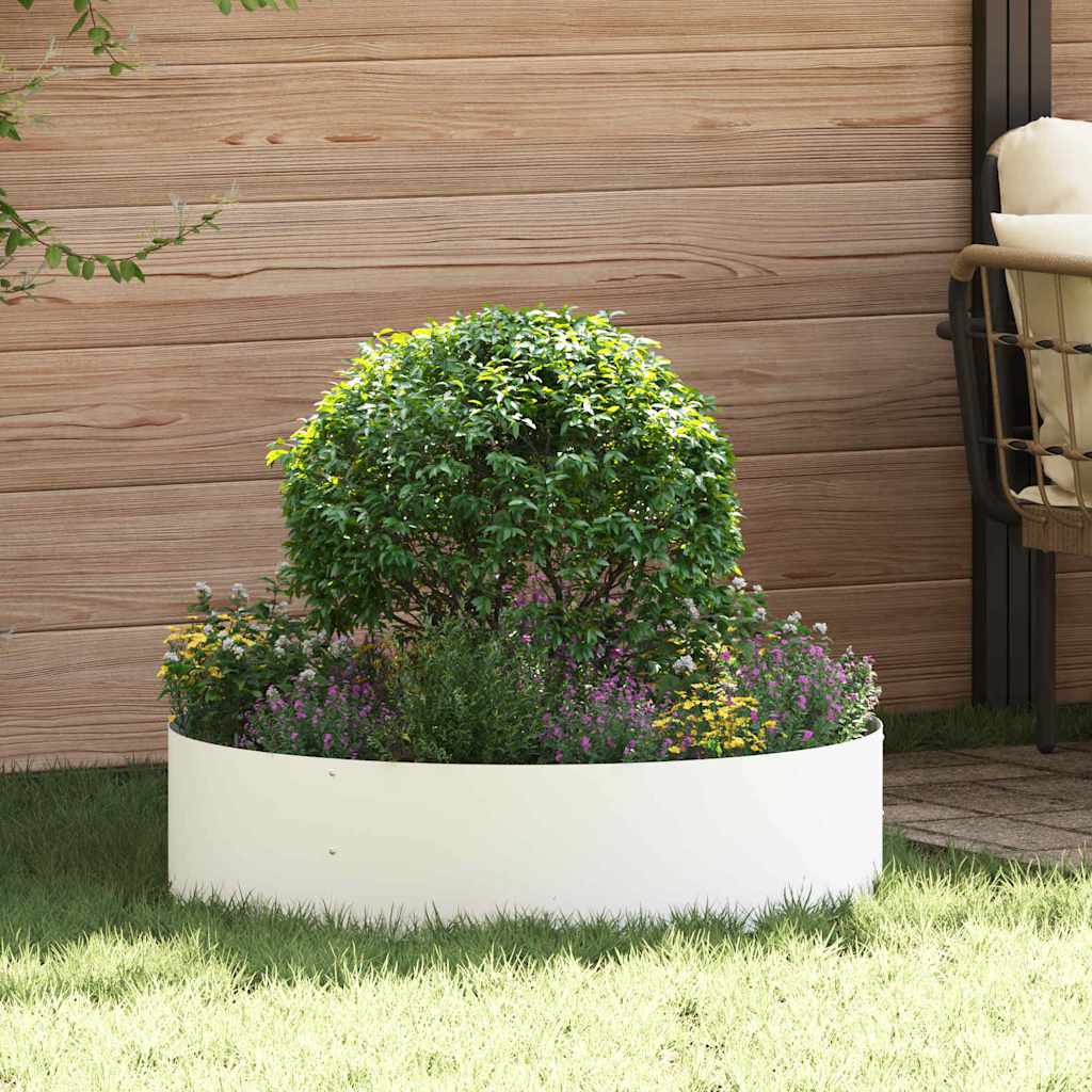 vidaXL Pflanzenring 5 pcs Weiß 80 x 80 x 20 cm Kaltgewalzter Stahl