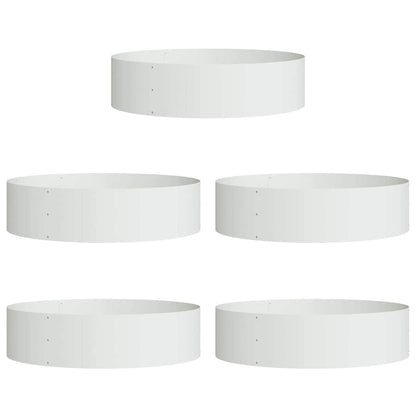 vidaXL Pflanzenring 5 pcs Weiß 80 x 80 x 20 cm Kaltgewalzter Stahl