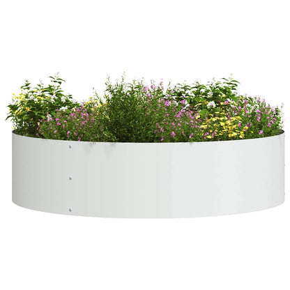 vidaXL Pflanzenring 5 pcs Weiß 80 x 80 x 20 cm Kaltgewalzter Stahl